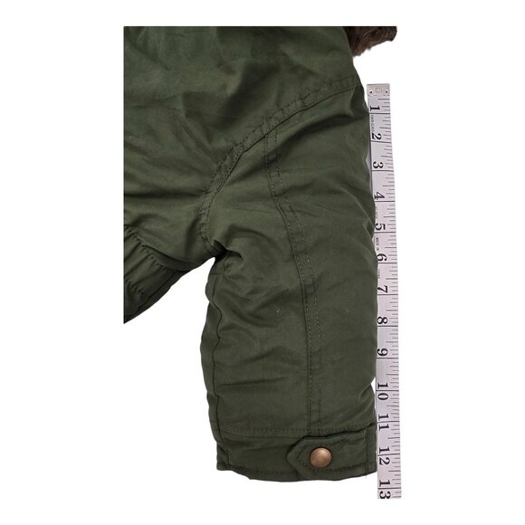 Carters Parka Jacket 18M Sherpa Lined Hooded Olive Green Faux Fur Trim NWT - Picture 14 of 15